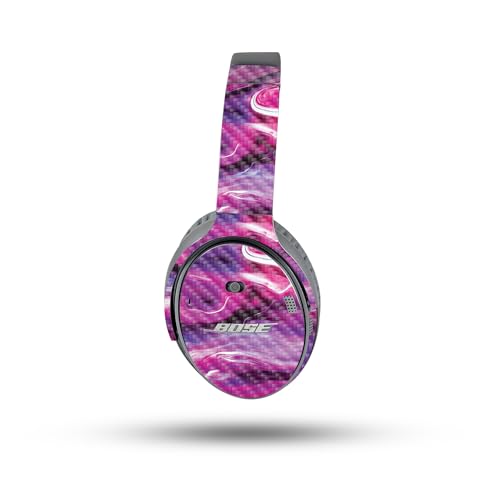 Image of MightySkins Carbon Fiber Skin Compatible with Bose QuietComfort 35 II Headphones - Pink Melt | Protective, Durable Textured Carbon Fiber Finish | Easy to Apply, Remove, and Change Style