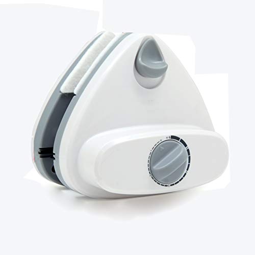 Magnetic Glass Cleaner, Nettoyeur de vitres magnétique, Forme Triangulaire, Double Face, essuie-vitre, Brosse Nettoyage antirouille en Plastique ABS(White 3~32mm)