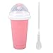 Cryfokt Vaso para Hacer Granizados, Taza Mágica de Batidos Quick Frozen Taza de Enfriamiento de Silicona Enfriador de Verano, Heladera Casera Reutilizable para Batidos de Leche por la Familia(Rosa)