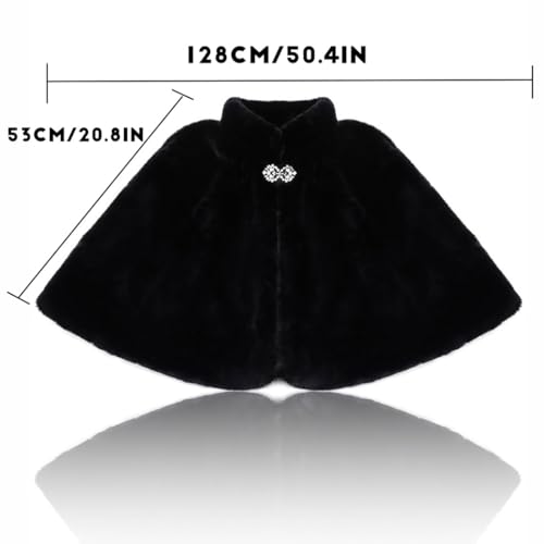 Tgirls Women's Wedding Faux Fur Shawl and Wrap Bridal Fur Stole Cape Cloak Fur Scarf for Bride and Bridesmaids3