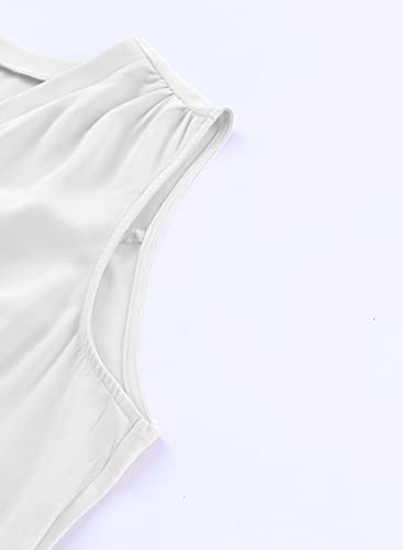 Image of Eytino Womens Plus Size Tank Tops Summer Sleeveless V Neck Casual Loose Chiffon Blouse Office Work Shirts(1X-5X)