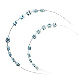 Angzhili 1パック 一時的な歯の装飾 金属ワイヤー、金属ブラケットと歯科矯正用リガチャータイ、歯科学生のための練習小道具 (ブルー)