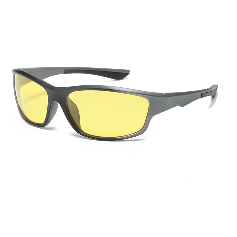 Long Keeper Polarized Night Vision Sunglasses Night Driving Glasses for Men Women Anti Glare Wraparound Sun Glasses