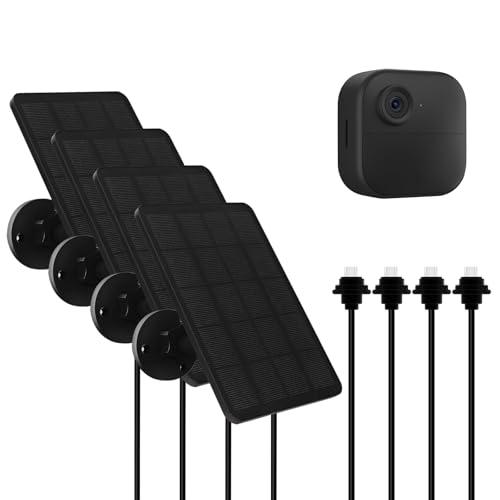 4 Pack Solar Panel for Blink Outdoor 4 (4th Gen) Camera, 4W Solar Panels with USB-C Port, Rubber Plug, IP65 Waterproof, 13.12Ft Cable