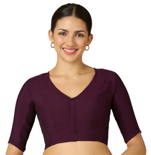 Image of Studio Shringaar Women's Cotton Stretchable (Smocked) Readymade Saree Blouse with Underarm Sweat Pads (Pack of 14 Pads)