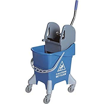 Clim Profesional Carro de Fregado Profesional con Prensa Plus 30 litros de Capacidad con Ruedas Giratorias en Color Azul y 97 Centímetros de Alto.