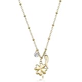 Collana in acciaio 316L e finitura pvd oro 14K, con pendenti a forma di quadrifoglio e cornetto con cristallo. Lunghezza Collana 540mm. Scegli i gioielli Brosway ed esprimi il tuo stile e la tua personalità in tutte le occasioni