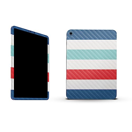 Image of MightySkins Carbon Fiber Skin Compatible with Apple iPad 10.9 inch 10th Gen (2022) Full Wrap Kit - Sailor Stripes | Protective Durable Textured Carbon Fiber Finish | Easy to Apply | Made in The USA