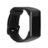 kwmobile Pulsera compatible con Polar A360 / A370 correa - 1x Correas de silicona flexible - Tamaño ajustable - negro mate