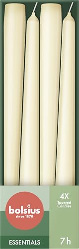 Bolsius - Lot de 32 Bougies Coniques Lisses - Ivoire - En Carton - Bougies Décoratives pour la Maison - Durée de Combustion : 7 Heures - Non Parfumées - Contient de la cire végétale naturelle – vue 6