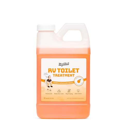 Liquified RV Toilet Treatment - Black Holding Tank Digester - Odor Eliminator - Orange Scent - Matts RV Reviews (Orange, 64oz)