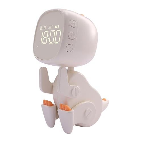 Reloj despertador de dinosaurio, reloj despertador de dinosaurio, luz nocturna, batería de 1200 mAh, reloj de dibujos animados LED, reloj de entrenamiento para dormir para niños pequeños, reloj de