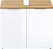 Produktbild ambiato Waschbeckenunterschrank PARDIS inkl. Verstellbarer Einlegeboden und Glasfront, Weiß/Navarra-Eiche-Nb, 70x58x34cm (B/H/T)