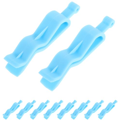 UPKOCH 10 Pinzas para Bolsas de Basura de Plástico Azul Clips de Fijación Antideslizantes para Cubos de Basura Soporte Compacto para Uso Doméstico y Oficina Paquete de 10 Unidades