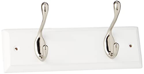 Keypak Portemanteau Mural à 2 Crochets, Blanc, Nickel satiné, 2 Hook Cover