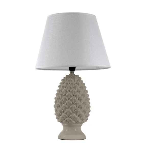 MAURY'S LAMPADA LUMETTO CON DESIGN A PIGNA E PARALUME BIANCO (52 cm, Tortora)