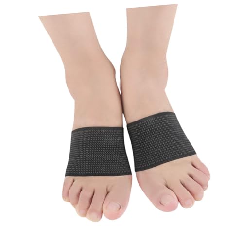 IWOWHERO Elastic Foot Support Sleeve for Ankle Brace Heel Toeless Compression Socks Arch Support Brace Black S/m