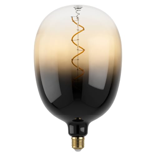Eglo XXL Bombilla LED E27 regulable, diseño en espiral, retro, tamaño grande, color arena, 4 W, 100 lúmenes, blanco cálido, 1700 K, 29,5 cm de largo