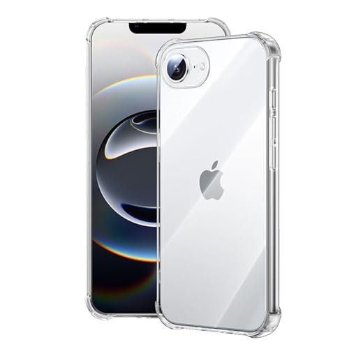 Melomon Clear Case for iPhone 16e (6.1-inch), iPhone SE 4th 2025 Clear Case Soft Fit Anti-Scratch Shockproof Airbag Drop Protection Phone Bumper Cover for iPhone 16e/SE 4th - Clear