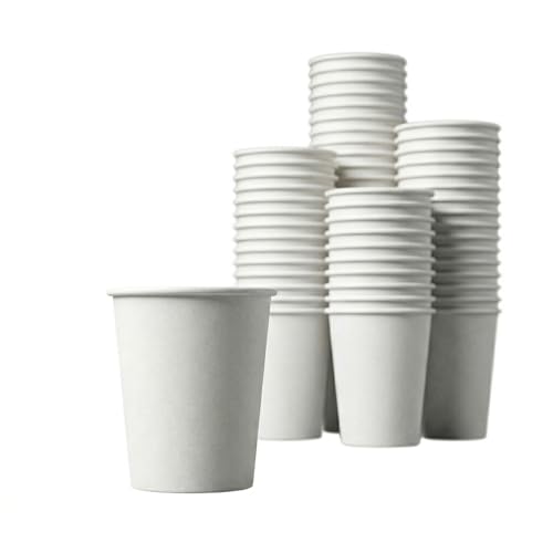 CaterCo 8oz White Paper Cups 237ml (1000 Pack) Coffee Cups for Hot & Cold Drinks Recyclable Biodegradable Cups for Tea Latte Vending Water Parties Catering & Office (8oz - 1000 Pack)