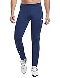 BALEAF Men's Thermal Fleece Running Pants Cycling Tights Long Warm Bike Leggings Cold Weather Winter Gear Outdoor Navy Blue Size M