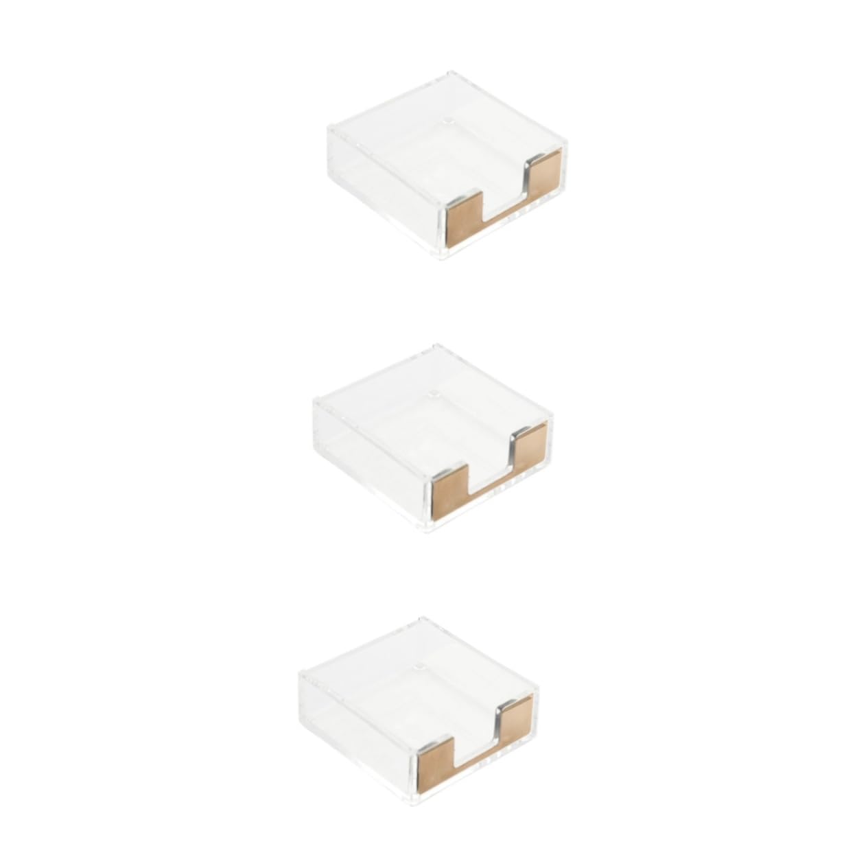 SEWACC 3piezas Soporte Para Notas Adhesivas De Acrílico Dorado Organizador Compacto Para Escritorio Dispensador De Notas Autoadhesivas Para Oficina y Hogar