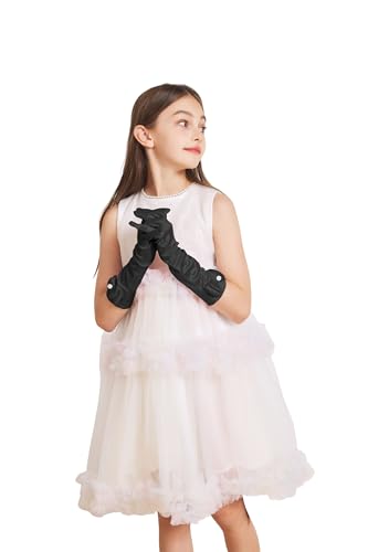 Princess Gloves for Girls, Kids Long Satin Costume Dress Up Gloves for Halloween Birthday Costume Cosplay4