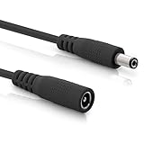 Innenleiter Kupfer InLine® DC Verlängerungskabel, DC Stecker/Buchse 5,5x2,1mm, schwarz, 1m