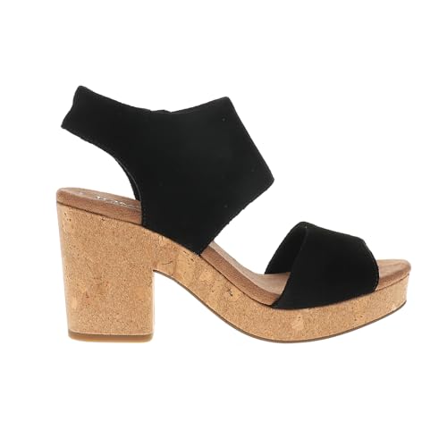 Image of TOMS Womens Majorca Block Casual Sandals Casual High Heel 3 inch & Up - Black - Size 9 B