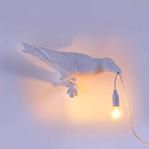 SELETTI Bird Lamp Black & White Waiting, Playing