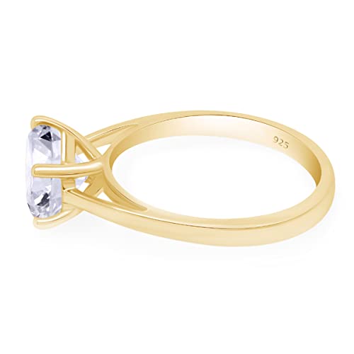 SAVEARTH DIAMONDS 1 1/5 Cttw 7MM Round Cut Lab Created Moissanite Diamond Solitaire Engagement Ring For Women In 14K Gold Over Sterling Silver(VVS1 Clarity, 1.20 Cttw)3