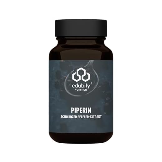 edubily® Piperin - Schwarzer Pfeffer Extrakt mit dem Markenrohstoff Bioperine - standardisierter Piperin-Gehalt - Laborgeprüft - 1 Kapsel täglich (90 Kapseln)