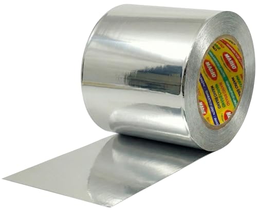 Image of Mario Aluminium Foil Tape - Silver Tape - 96mm (4 inch) Width, 20mtr Length-1 Roll - Heavy-Duty Foil Tape for Air Duct Sealing, HVAC, AC Ducting, Pipe Insulation & High-Temperature Applications