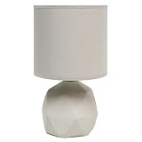 Simple Designs LT2060-GRY Geometric Concrete Table Lamp, Gray