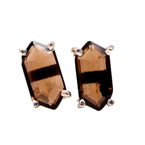 Boucles d'oreilles quartz fumé naturel de haute qualité en argent sterling 925