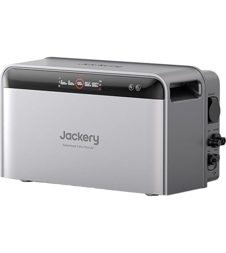 Jackery SolarVault 3 Pro Max AC Solarspeicher, AC-gekoppelt, 2500 W, 2,52–15,12 kWh erweiterbar, für bestehende PV-Anlagen und Mikro-Wechselrichter, speichert Überschussstrom, Plug & Play