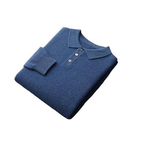 Dcvmvmn Men's Cashmere Sweater Winter Long Sleeve Pullovers Fashion Knitted Jumper Blue