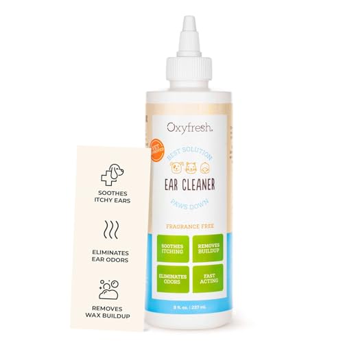 Oxyfresh Pet Ear Cleaner 8oz for Dogs & Cats, Yeast & Wax