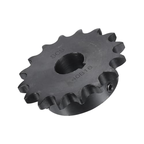 Image of uxcell #40 Chain Roller Sprocket B Type, 3 /4 inch Bore 16 Tooth Single Strand Chain Sprocket, Carbon Steel, Keyway with Set Screws