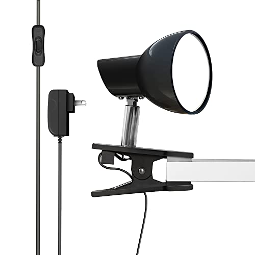Clamp Light, Super Bright Clip Lamp for Book Reading in Bed Headboard Light, Easy to Attach Illumination Powerful Small Compact Clamp Lamp Black
