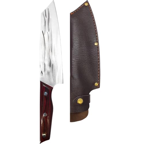 Faca Multifuncional com Bainha Resistente Cabo Antiderrapante Design Ergonômico Lâmina de Aço Inoxid