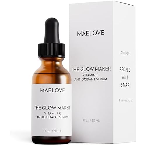 MAELOVE Glow Maker Vitamin C Serum with Vitamin E & Ferulic Acid, 1 fl oz
