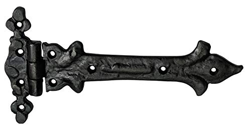 Image of Adonai Hardware Adonijah Antique Cast Iron Strap T Hinge (7.9 inch x 4 Pack, Beeswax Living Finish) for Barn Doors, Gates, Kitchen Cabinets, Sheds, Wooden Box, Furniture, Cedar Chest and Trunks