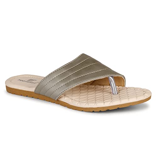 Image of Footshez Women's Synthetic Leather Slip On Comfortable Regular Fashion Slippers