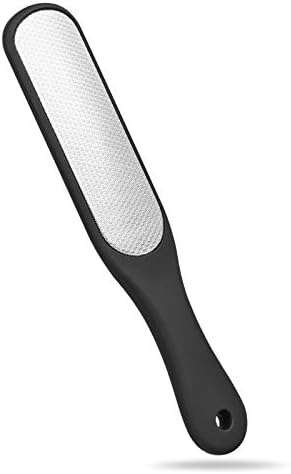 COMGO Metal Pedicure Foot File Callus Remover for Feet (1 Piece),Double-Side Foot Scrubber Foot Scraper for Dead Skin Professional （Black)）