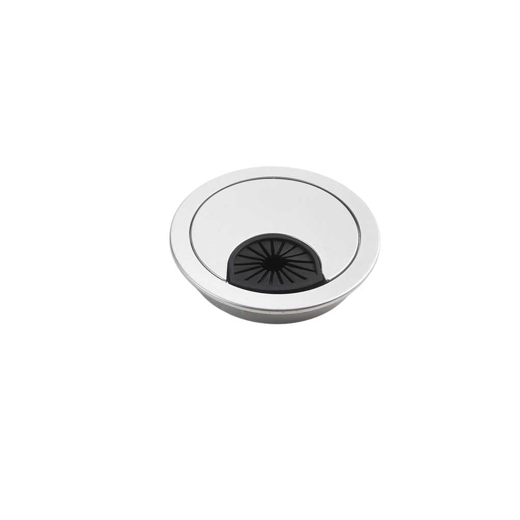 Przelotki kablowe do biurek, 8 szt. osłona otworu biurowego, zdejmowana przelotka kablowa do biurka, 53 mm, czarna(Silver,53mm)