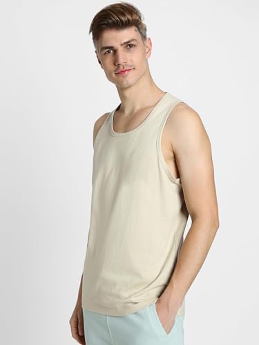 Image of Veirdo Men's Sleeveless Cotton T-Shirt, Solid Plain Sando for Beach Wear, Casual Wear & Summer Comfort, Comfortable Fabric (Sizes S to 2XL) (Pack of 3)