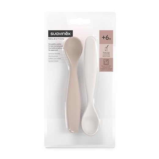 Suavinex, Pack 2 Cucharas para Bebés de Aprendizaje. Cucharas Infantiles. Aptas Encías Sensibles. Con Mango Largo. Ideal Papillas y Potitos. Aptas Lavavajillas. Ergonómicas. Bebés +6 Meses, Rosa