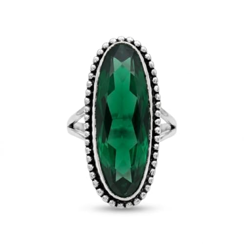 925 Sterling Silver Emerald Ring