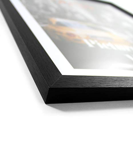 CAVEPOP 5x7 Black Picture Frames 5-Sets, Made to Display (6.25x8.25” Ivory Color Mat 5x7”) Collage Picture Frame Sets